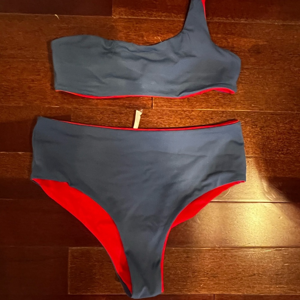 Solid & Striped Reversible High Waisted Bikini Xs - image 2